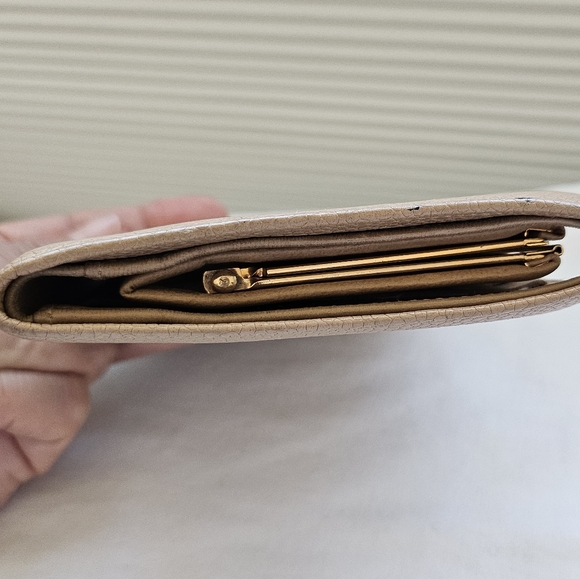 VGUC Chanel Caviar Leather Kisslock Beige Wallet Vintage - Picture 3 of 17